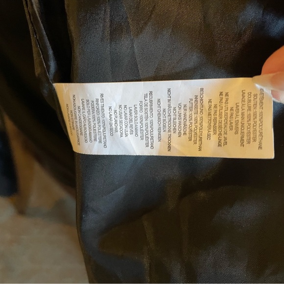 Plus Black Faux Leather Zip Detail Biker Jacket size 22(3x) - Picture 11 of 12